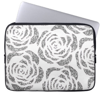 Para Notebook Capa branca do computador portátil dos rosas de