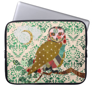 Para Notebook Capa cor-de-rosa do computador do damasco do verde