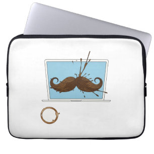 Para Notebook Capa de bigode Derramar de café Trabalho engraça