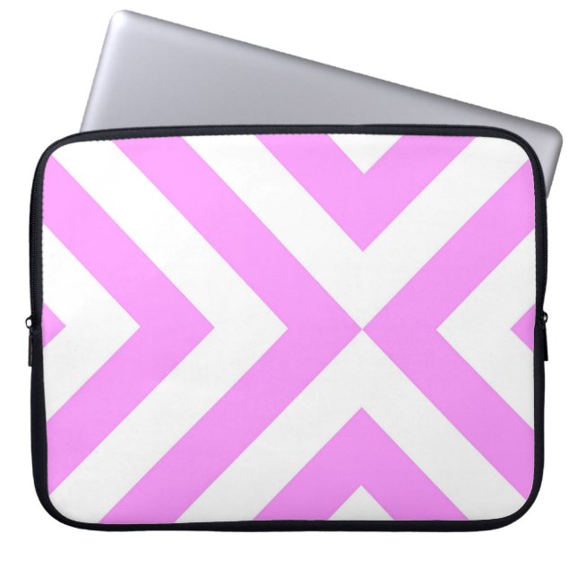 Para Notebook Capa de Computador de Chevrons Brancos e Rosa (Frente)