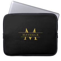Capa de Laptop com Nome Único com Monograma Modern