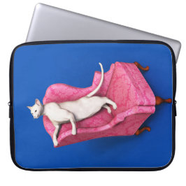 Para Notebook Capa de laptop de gato oriental branco
