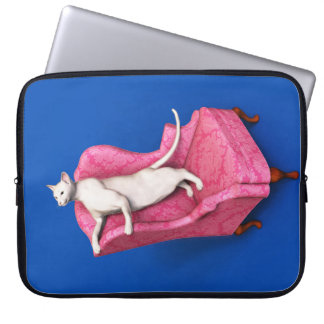 Para Notebook Capa de laptop de gato oriental branco