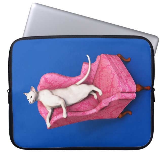 Para Notebook Capa de laptop de gato oriental branco (Frente)