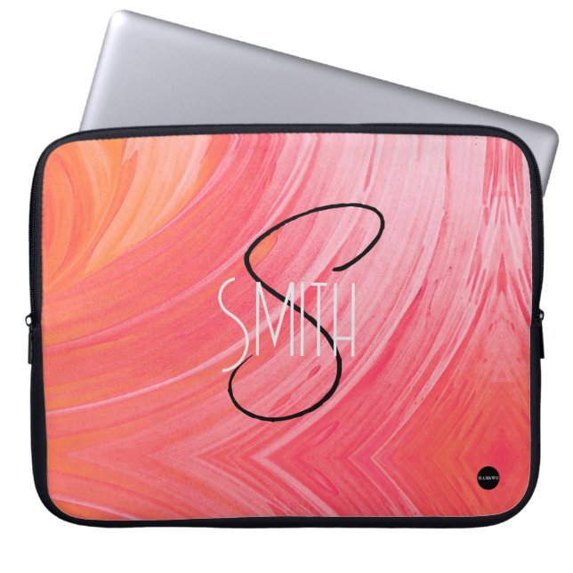 Para Notebook Capa de Laptop Melão Rosa Espiral HAMbyWG (Frente)