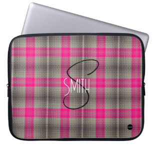 Para Notebook Capa de laptop xadrez com HAMbyWG rosa e preto