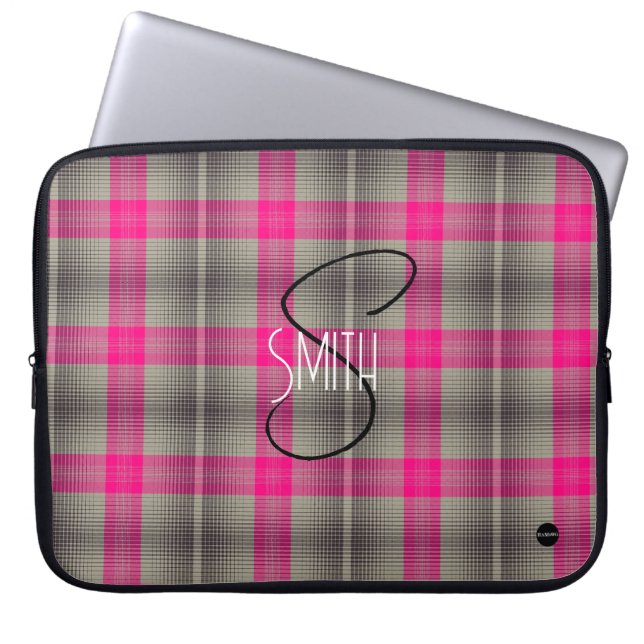 Para Notebook Capa de laptop xadrez com HAMbyWG rosa e preto (Frente)
