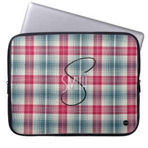 Para Notebook Capa de laptop xadrez com HAMbyWG vermelho e azul