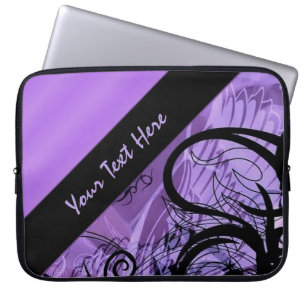 Para Notebook Capa de padrão roxo e preto personalizado
