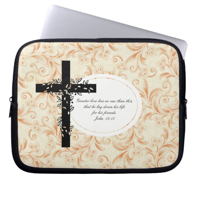 Para Notebook Capa de portadora do Laptop John 15:13 ou Netbook (Frente)