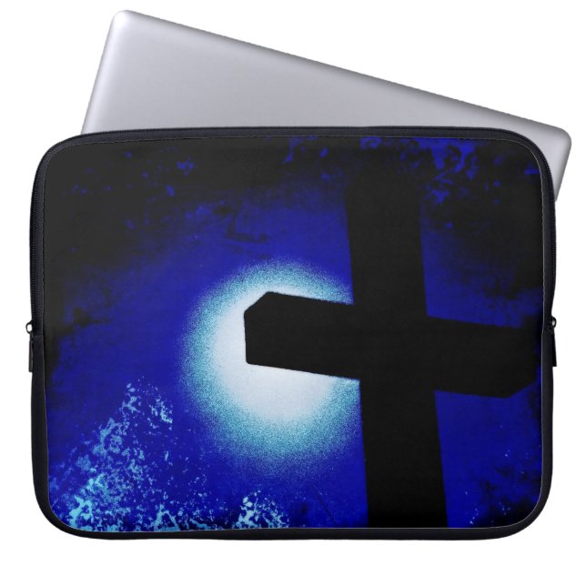 Para Notebook Capa do Laptop Cross in Moonlight Grunge (Frente)