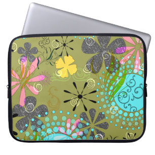 Para Notebook Capa floral retro do computador portátil