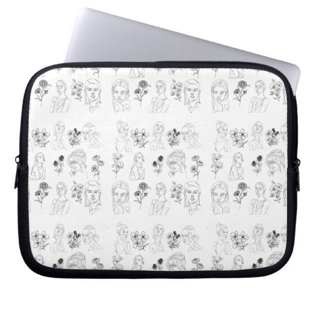 Para Notebook Capa MULHERES E FLORES (W&B) (Frente)
