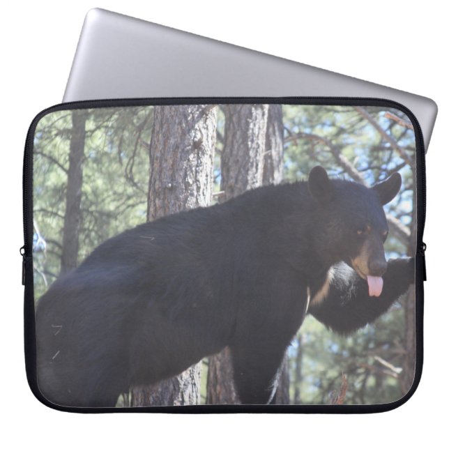 Para Notebook Capa superior do bloqueio do urso preto (Frente)