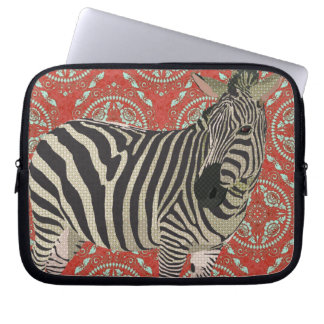 Para Notebook Capa vermelha retro do computador da zebra