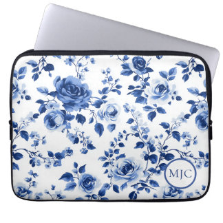 Para Notebook Charme Atemporal: Blue Toile Rose Capa Inteligente