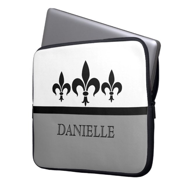 Para Notebook Cinza Swanky Fleur De Lis Capa (Frente Esquerda)