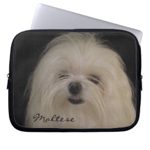 Para Notebook Eu não faço Top Knots Maltês Neoprene Capa de 10"