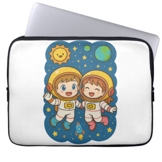 Para Notebook Feliz Astronautas de Cartoon, Capa Exterior