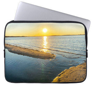 Para Notebook Jones Beach Pôr do sol Praia NY Impressão capa de