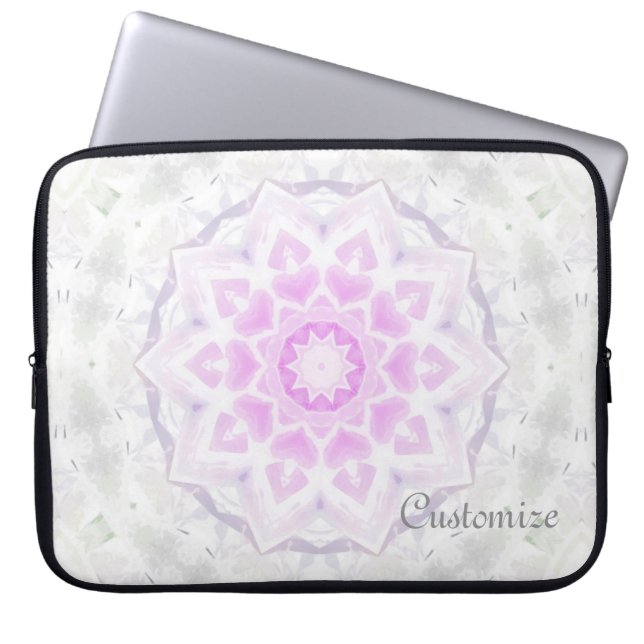 Para Notebook Lacy Kaleidoscope Cor-de-rosa e branco Capa (Frente)