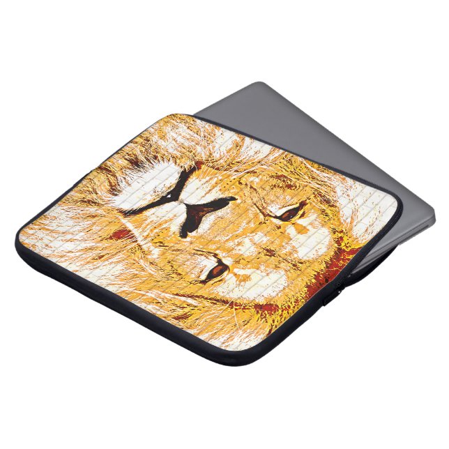 Para Notebook Laptop Grunge Cabeça Leões Capa Computador (Frente Topo)