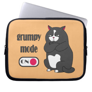 Para Notebook Modo rabugento na capa engraçada de catlaptop c