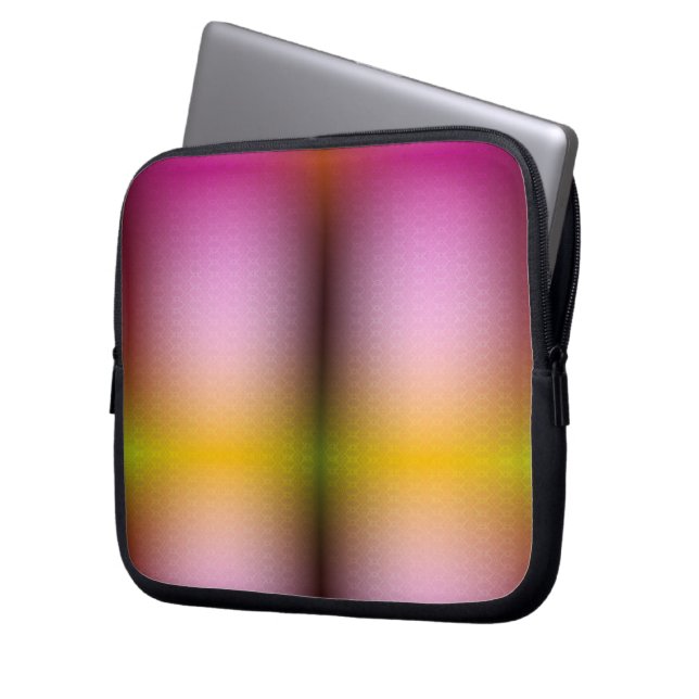 Para Notebook Um laptop parcialmente dentro de uma capa vibrante (Frente Esquerda)