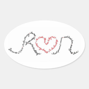 Para o amor de autocolante no vidro traseiro