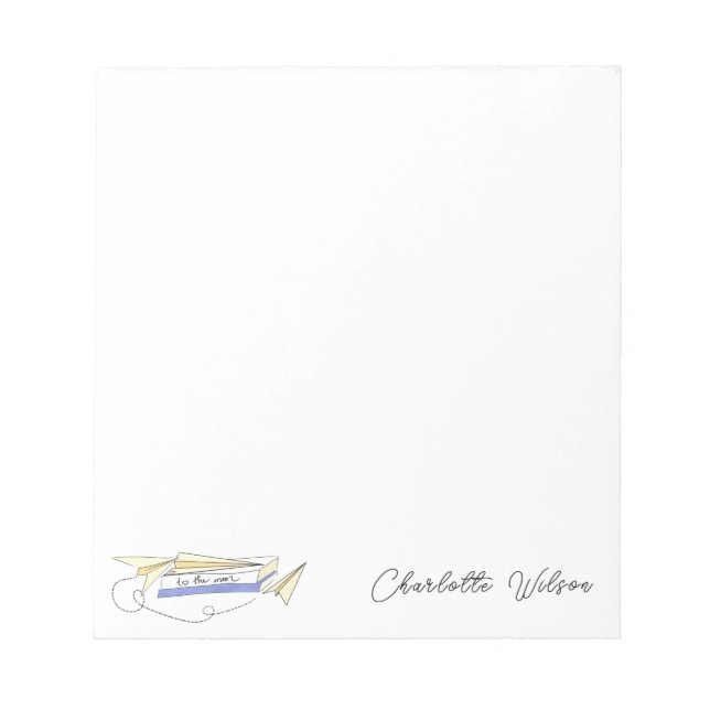 Para O Bloco De Notas Do Avião De Papel Lua (Frente)