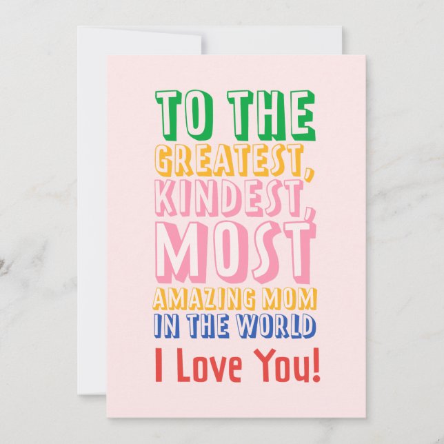 Para o cartão de dia da mãe mais incrível (Frente)