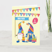 Para o Cartão de Gnomos de Aniversário Personaliza
