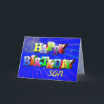 Para o filho, letras e cartão de aniversário<br><div class="desc">Um arco-íris de letras coloridas para um cartão do feliz aniversario.</div>