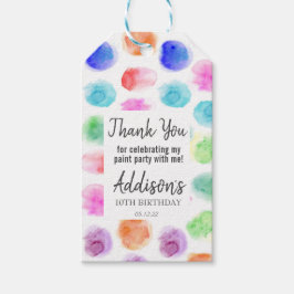 Para Presente Art Birthday, etiqueta de favor, Paint Aniversário