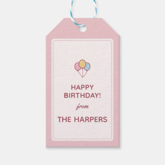 Para Presente Balões "Feliz Aniversário De" Nome Etiqueta de Pre
