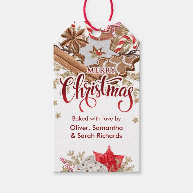 Para Presente Bolachas de Natal Feliz Feriado - Etiqueta de Pres (Frente)