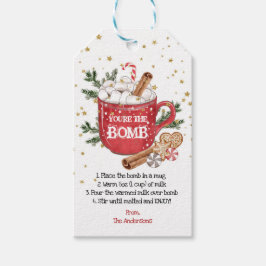 Para Presente Bomba de cacau quente Natal Etiqueta de chocolate 