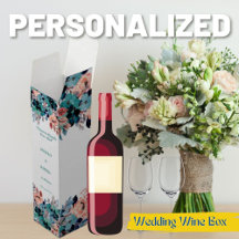 Caixa de Vinho Vestido de Casamento - Floral