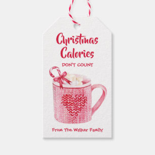 Para Presente Calorias do Natal da etiqueta do chocolate quente