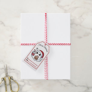 Para Presente Carinhosa etiqueta de Natal com um fantasma festiv
