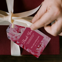 Casamento Com Flores Elegante Obrigado Etiqueta De
