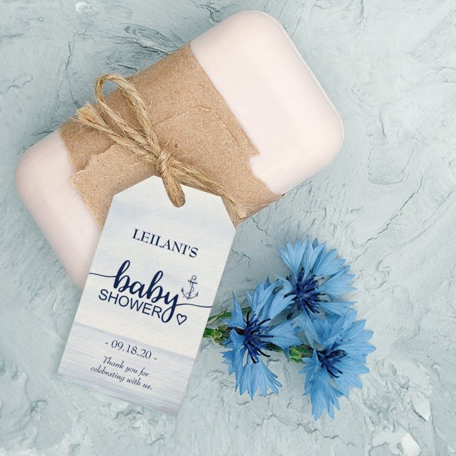 Para Presente Chá de fraldas Do Oceano Náutico Obrigado Etiqueta (Thank your guests for setting sail on this parenting adventure with you with our Thank you tags.)