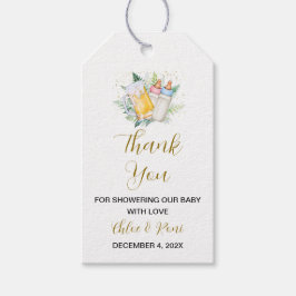 Para Presente Chá de fraldas Twin Babies Obrigado Etiqueta