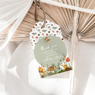 Para Presente Cogumelos e flores silvestres Obrigado Etiqueta
