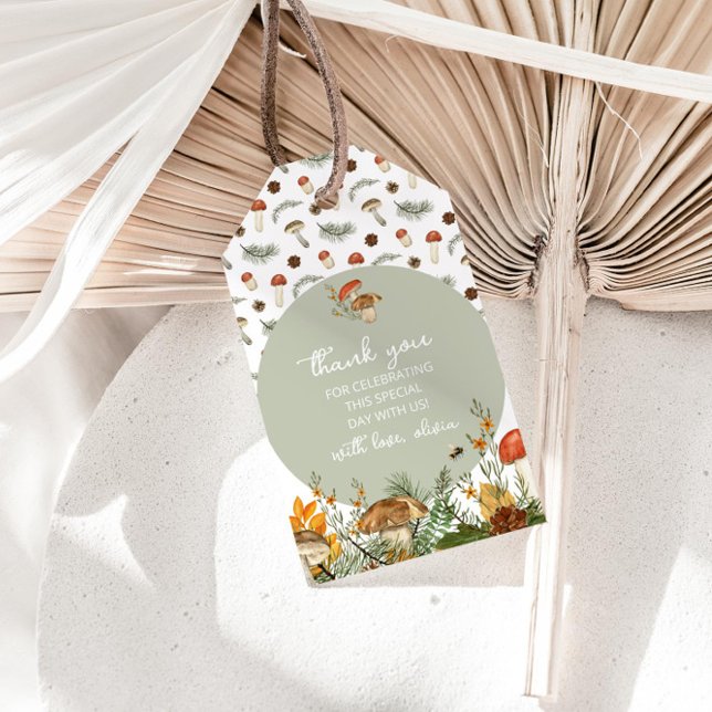 Para Presente Cogumelos e flores silvestres Obrigado Etiqueta (Criador carregado)