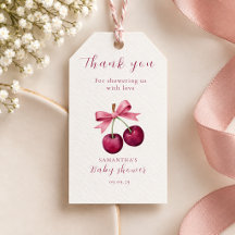 Coquette Cereja no Topo Baby Shower etiqueta de ag