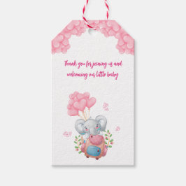 Para Presente Cute Elefante e Etiqueta de Agradecimento Balão Ro
