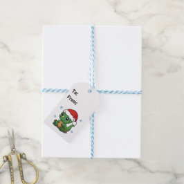 Para Presente Dinossauro Santa Hat Bonito Para/Da Etiqueta De Pr