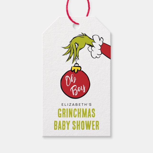 Para Presente Dr. Seuss | Oh Boy Grinch Etiqueta de Favor de Chá (Frente)