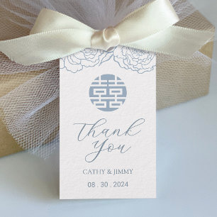Para Presente Dusty Blue China - Etiqueta de Casamento de Felici